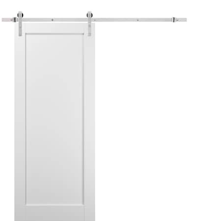 Sartodoors Barn Interior Door, 42" x 84", White QUADRO4111BD-S-WS-4284